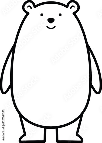 Bear icon vector illustration of a minimalist white creature