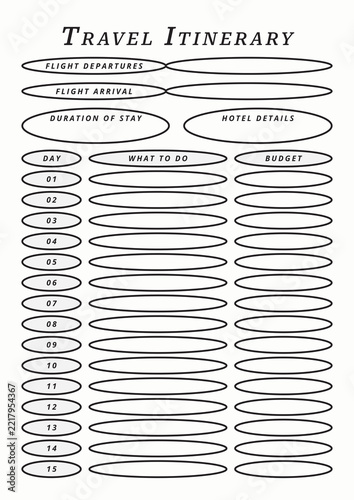 Travel Schedule and Itinerary Template