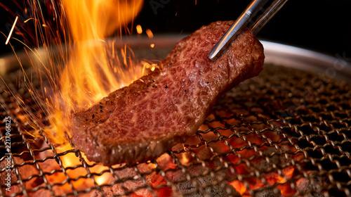 grilled steak in bbq
