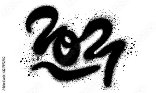 2027 new year graffiti in spray paint style.