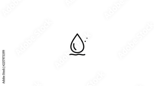Pure Water Drop Line Art Animation for Natural Resource and Hydrology Care
