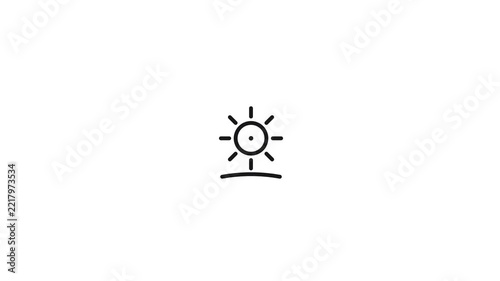 Renewable Solar Sun Line Art Animation for Clean Energy and Photovoltaic Power