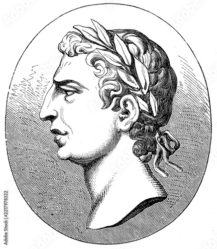 Marcus Porcius Cato Uticensis, 95 BC 46 BC Cato the Younger, a politician and statesman in the late Roman Republic, History of Ancient Rome, Roman Empire, Italy, digitally restored reproduction from a 19th century original