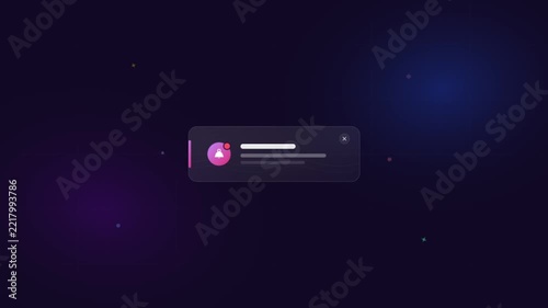 Minimalist notification popup element with dark interface design for modern mobile application UI development.