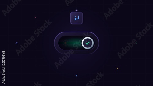 Modern ui interface element featuring a toggle switch with a checkmark confirmation icon.