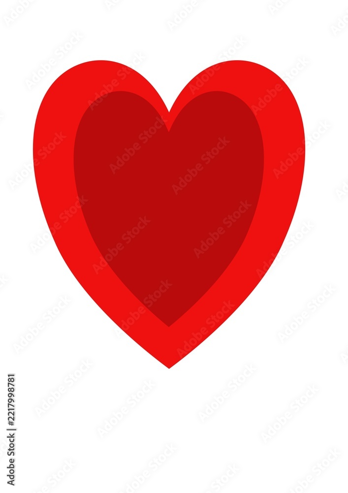 Fototapeta premium red heart on white background