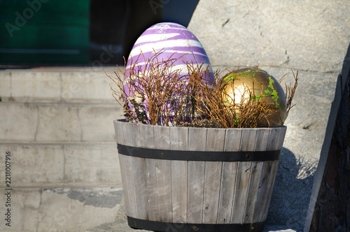 Fotografie Large decorative Easter eggs in the city
