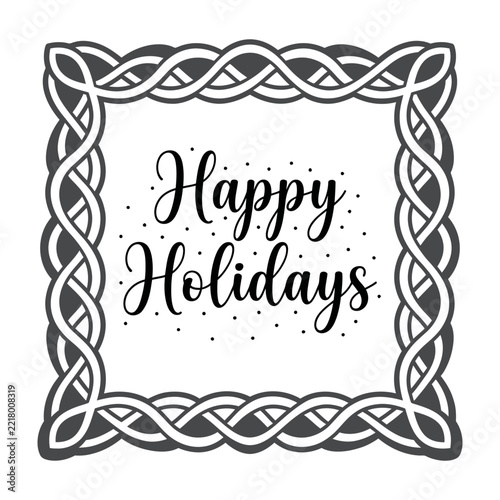 Happy Holidays Celtic knot border greeting card
