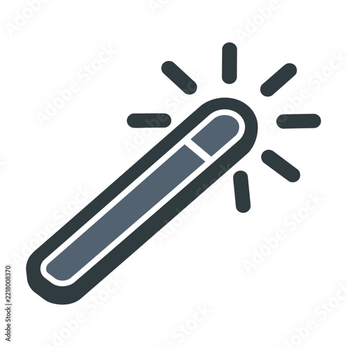 Thermometer icon with rising temperature lines