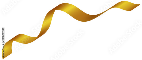 Gold ribbon twists and curls and flowing wave shape on a transparent backdrop, elegant 3D Luxury wave gold ribbon banners, invitations, or premium branding design.