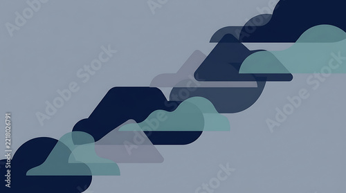 Abstract pixel art clouds in blue sky