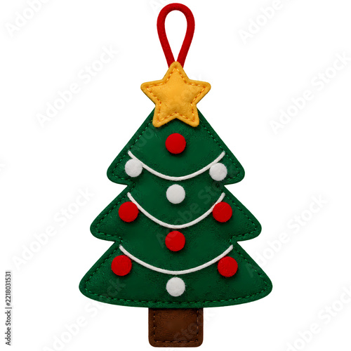 Felt Tree Ornament with Minimalist Festive Detail for Winter