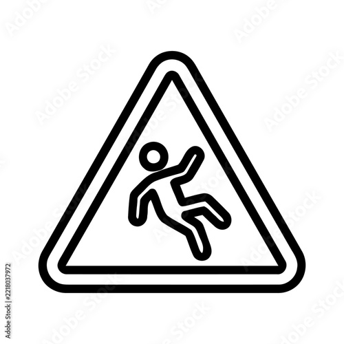 Wet Floor Slippery Surface Warning Sign Vector Illustration
