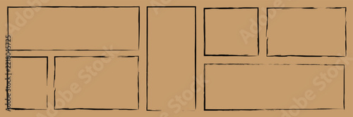 Hand drawn sketch frame vector. simple doodle rectangle pencil frame border shape. hand drawn doodle scribble border element for text quote template. pencil brush stroke style. vector illustration. 
