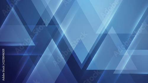 Blue abstract background with glowing geometric triangles