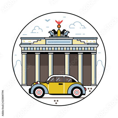 Brandenburger Tor Berlin Landmark Line Icon