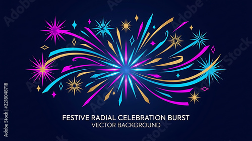 Colorful pixel art fireworks display in the night sky