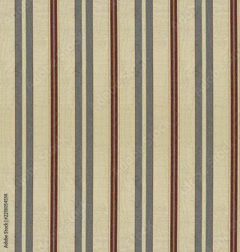 Close-up beige striped fabric texture with vertical stripe pattern, shown as a flat square background.
