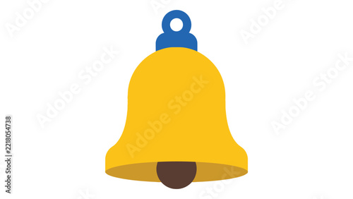 Yellow Bell with Blue Loop, Simple Illustration