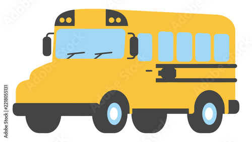 Yellow School Bus Cartoon Illustration