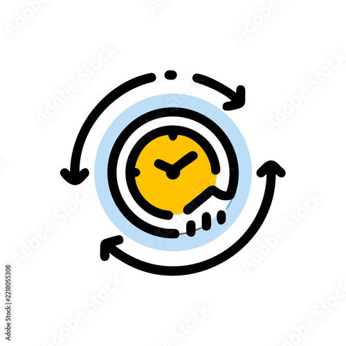 Time management cycle clock circular arrows efficiency.