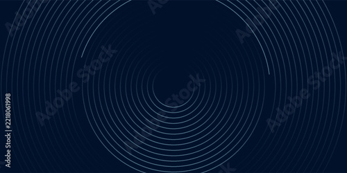 Blue abstract background with glowing circles. Swirl circular lines pattern. Geometric spiral. Twirl element. Modern graphic design.