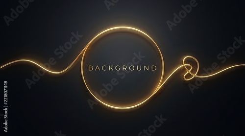 Elegant Gold Ring with Abstract Swirls on Dark Background - Luxury Abstract Background Design