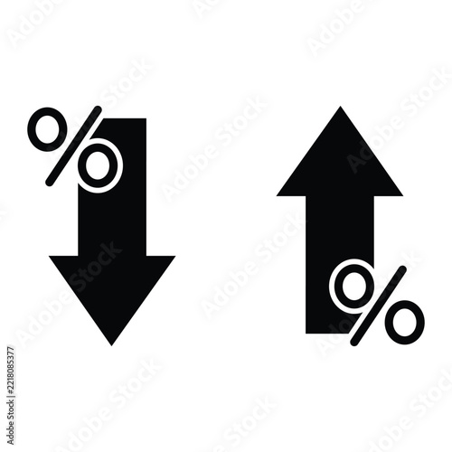 Up and down percentage arrow icons Vector