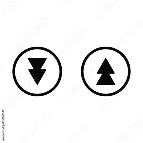 Black up and down arrow icons in circles Vector
