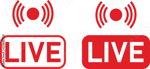 Live streaming signal icon. Online broadcast, live video stream and real-time transmission symbol.