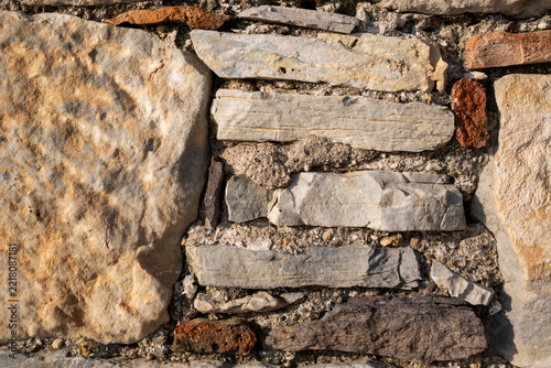 Rustic Dry Stone Wall Close-Up Texture Detail