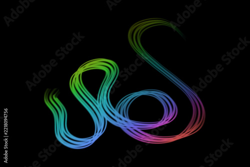Rainbow colored swirl abstract shape