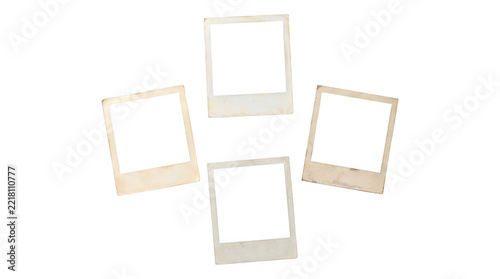 Set of vintage polaroid photo frames isolated on transparent background