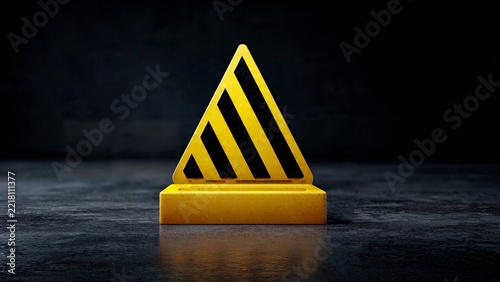 Cyber Security Shield Symbol with Digital Protection - Caution Icon Include Copy Space