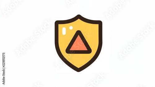 Yellow Caution Warning Symbol with Minimal Safety with Copy Space with Soft Shadow Detail