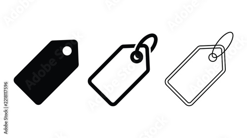 Price Tags Icon Design Variations, Showcasing Different Styles and Outlines for Retail and Promotional Use. with Label Featuring Tag, Sale, Discount with Promotion and Vector Elements for Graphic