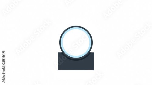 Glass orb on pedestal with soft light representing future isolated on transparent background