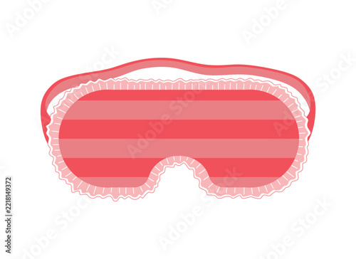 Pink stripped eye mask vector sleeping night accessory relax rest in traveling illustration isolated sleep mask vector