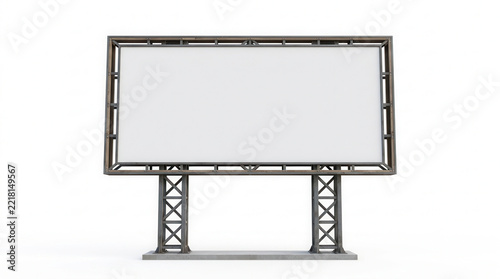 Blank Billboard Mockup Empty Advertising Space on White Background