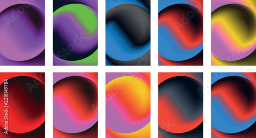 Abstract Swirl Gradient Backgrounds, Vibrant Colorful Vector Illustration Set for Modern Digital Branding