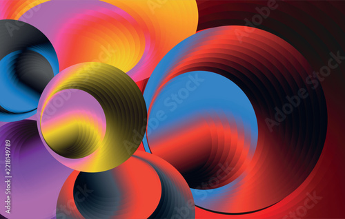 Abstract Vibrant Gradient Circles vector illustration with fluid neon shapes for modern digital background design