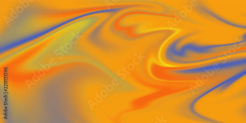 Vibrant orange and blue liquid marble texture with smooth flowing fluid gradient swirls abstract vector background eps10