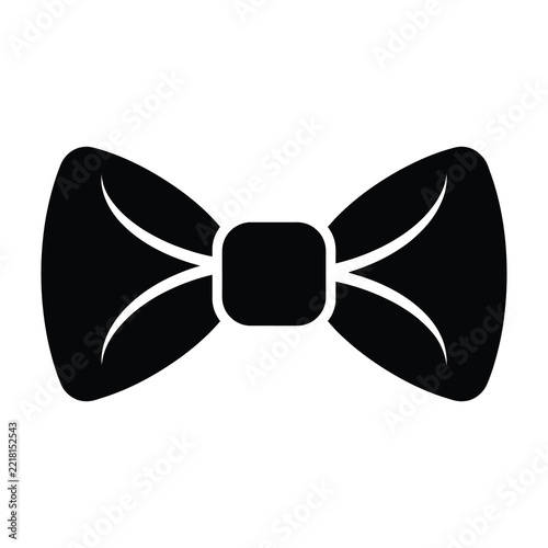 Black bow tie icon isolated on white background vector symbol for formal wear
