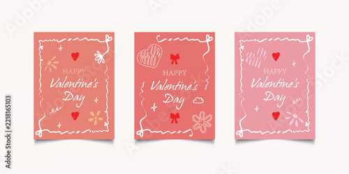 Valentine's Day Cards Hand-Drawn