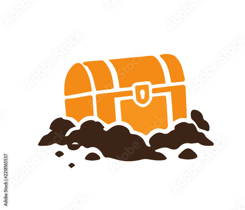 Buried Treasure Chest Hidden Underground Adventure Icon