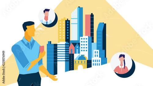 Global Business Travel Communication Network and Smart City