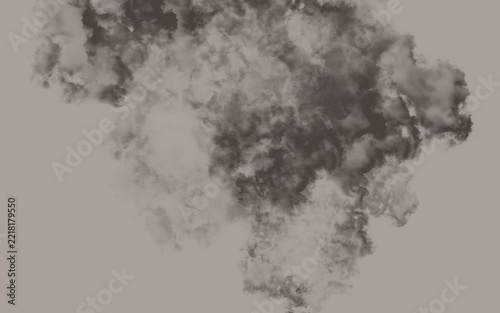 Soft Grey Smoke and Dust Cloud Isolated on Transparent Background