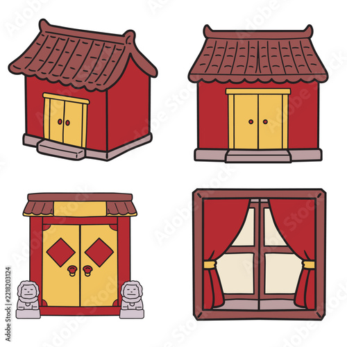 Chinese new year 2027 year of the Goat red and gold line art character, simple hand drawn asian elements with craft style on background. (Chinese translation: Happy chinese new year 2027, year of the 