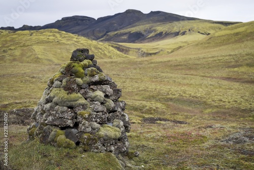 Varda, so-called sentinel, old cairn or cairn for orientation, highlands, Iceland