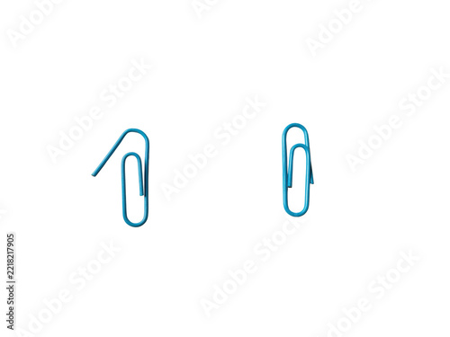 Blue paper clip pair